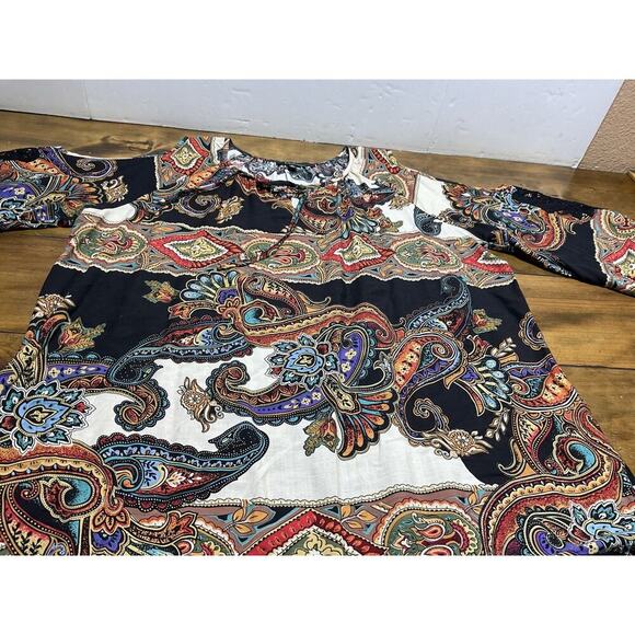 Calessa Tunic XL Floral Shoulder Show Embroidered Boho Top - Picture 6 of 14